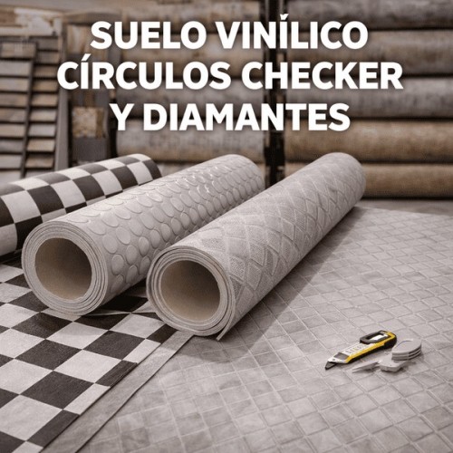 Suelo Vinílico Círculos Checker y Diamantes 1 mm